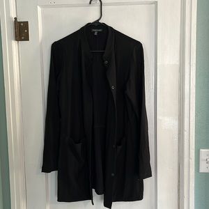 Black cardigan with deep pockets and buttons